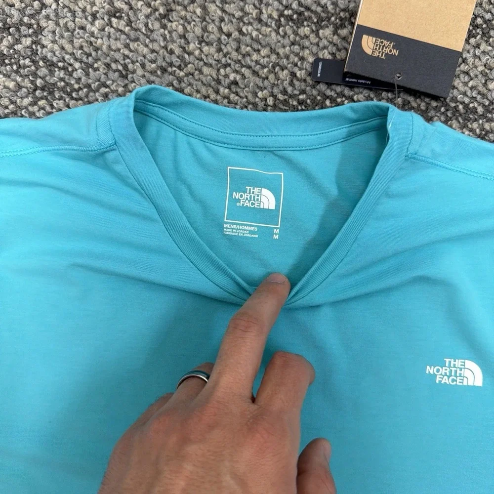 New The North Face Men's Medium Galactic Blue Adventure Tee Short Sleeve Shirt